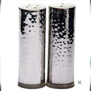 Williams Sonoma Silver Hammered Salt and Pepper Shakers Set, Originally $29.95US